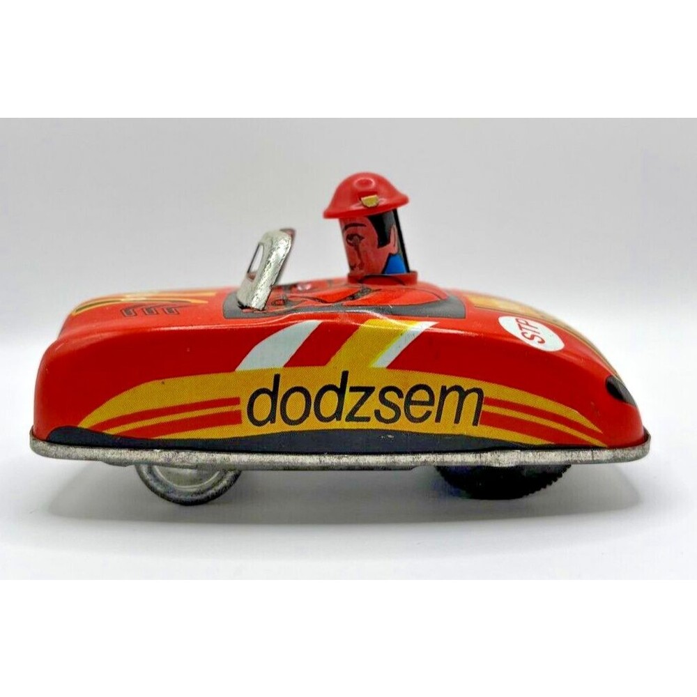 Vintage 4” Torpeauto Dodzsem 308 STB STP Tin Litho TOY CAR with driver - Hungary